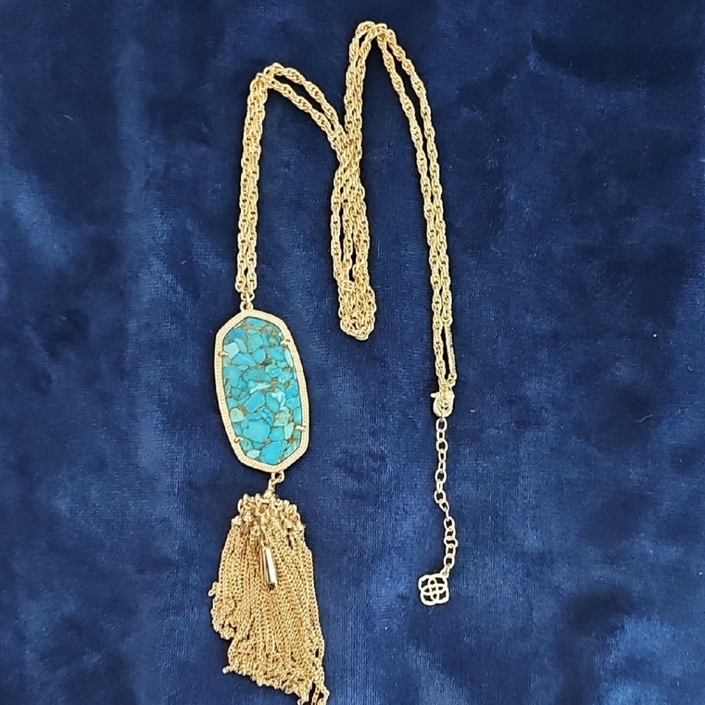 Kendra Scott Gold and Turquoise Necklace